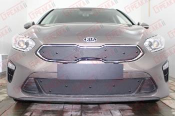 759 р. Зимняя заглушка решетки радиатора (низ с датчиком ACC) Стрелка11  KIA Ceed  3 CD (2018-2025) универсал, хэтчбэк (черная)  с доставкой в г. Воронеж. Увеличить фотографию 2