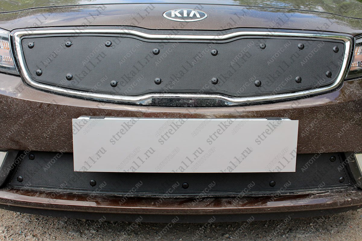 759 р. Зимняя заглушка решетки радиатора (верх) Стрелка11  KIA Cerato  3 YD (2016-2019) рестайлинг седан (черная)  с доставкой в г. Воронеж