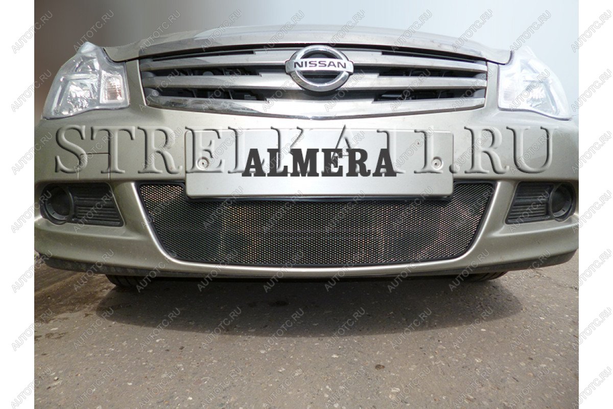 969 р. Зимняя заглушка решетки радиатора Стрелка11  Nissan Almera  G15 (2012-2019) седан (черная)  с доставкой в г. Воронеж