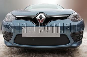 969 р. Зимняя заглушка решетки радиатора (низ) Стрелка11  Renault Fluence (2012-2016) рестайлинг (черная)  с доставкой в г. Воронеж. Увеличить фотографию 1