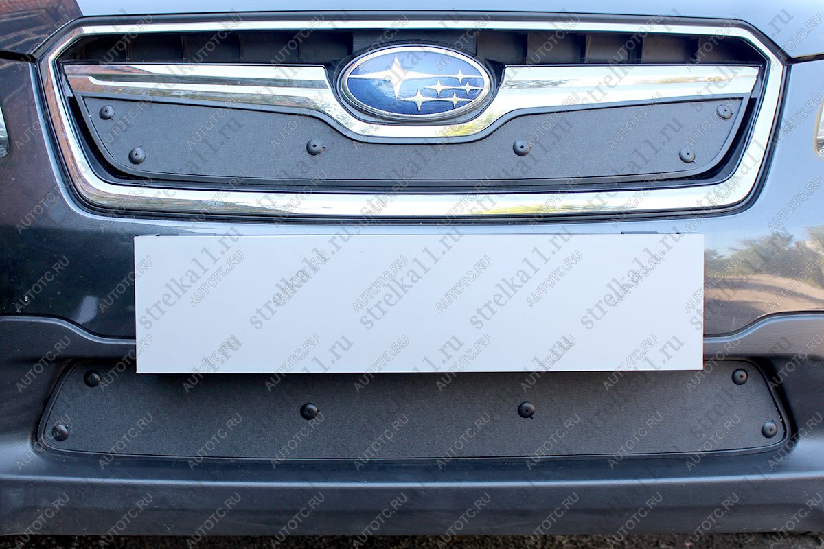 759 р. Зимняя заглушка решетки радиатора (низ) Стрелка11  Subaru XV  GP/G33 (2016-2017) рестайлинг (черная)  с доставкой в г. Воронеж