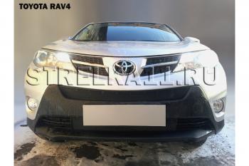 969 р. Зимняя заглушка решетки радиатора (низ) (Стандарт) Стрелка11  Toyota RAV4  XA40 (2012-2015) 5 дв. дорестайлинг (черная)  с доставкой в г. Воронеж. Увеличить фотографию 2