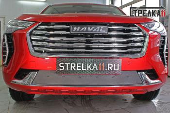 1 599 р. Зимняя защита на стяжке (низ) Стрелка11 Haval Jolion дорестайлинг (2020-2024) (черная)  с доставкой в г. Воронеж. Увеличить фотографию 1