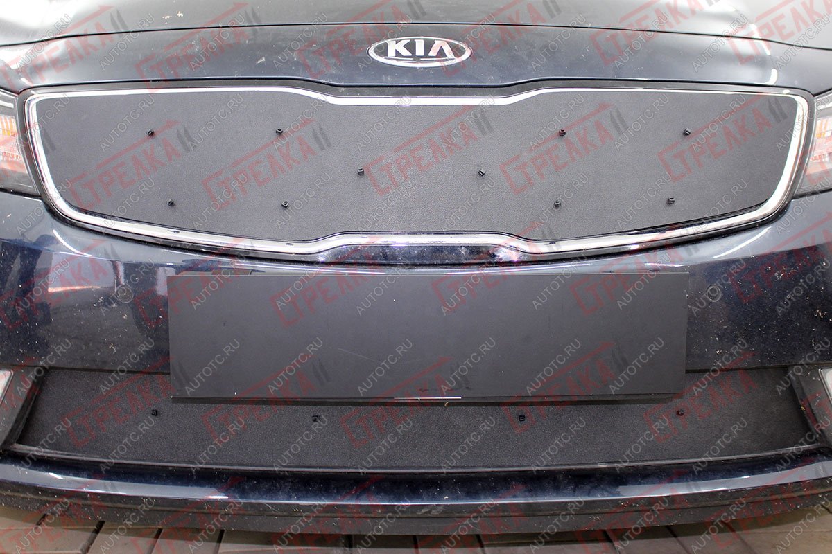 1 489 р. Зимняя защита на стяжке (низ) Стрелка11 KIA Cerato 3 YD рестайлинг седан (2016-2019) (черная)  с доставкой в г. Воронеж
