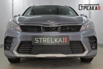 1 089 р. Зимняя защита на стяжке (низ) Стрелка11  KIA Rio  X (2020-2025) рестайлинг (черная)  с доставкой в г. Воронеж. Увеличить фотографию 1