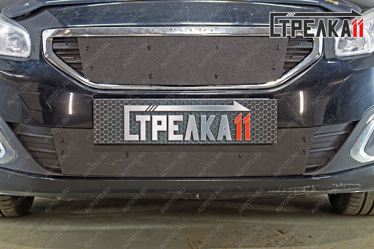1 769 р. Зимняя защита на стяжке (верх) Стрелка11  Peugeot 408 (2015-2022) рестайлинг (черная)  с доставкой в г. Воронеж