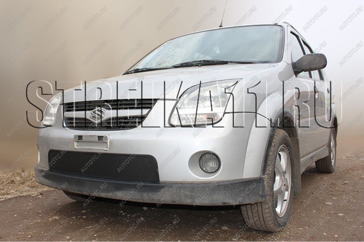 1 199 р. Зимняя защита на стяжке (низ) Стрелка11  Suzuki Ignis (2003-2008) (черная)  с доставкой в г. Воронеж