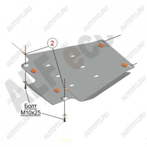 15 399 р. Защита топливного бака (V-5,7) ALFECO  Toyota Tundra  XK50 (2013-2022) 2-ой рестайлинг (алюминий 3 мм)  с доставкой в г. Воронеж