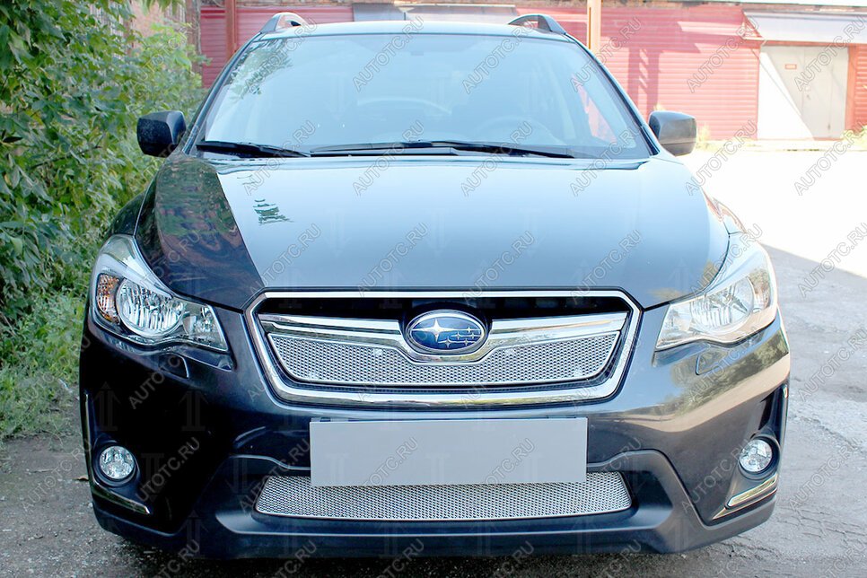 4 199 р. Защита радиатора (низ) Стрелка11 PREMIUM Subaru XV GT/G24 дорестайлинг (2017-2021) (хром)  с доставкой в г. Воронеж