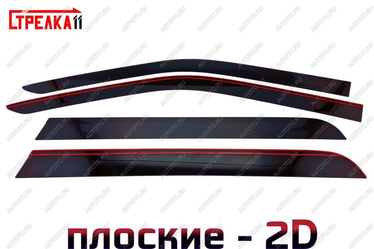 3 799 р. Дефлекторы окон 2D Стрелка11  Honda Pilot  YF4 (2008-2015) дорестайлинг, рестайлинг (черные)  с доставкой в г. Воронеж