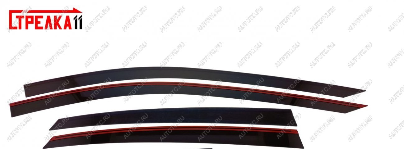 4 749 р. Дефлекторы окон 2D Стрелка11  Hongqi H5 (2022-2025) (черные)  с доставкой в г. Воронеж