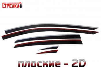 Дефлекторы окон 2D с хром накладками Стрелка11 Hongqi H5 (2022-2025) (черные)