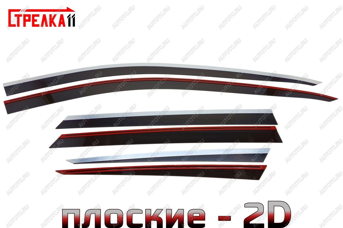 6 999 р. Дефлекторы окон 2D с хром накладками Стрелка11  Hyundai Tucson  NX4 (2020-2022) (черные)  с доставкой в г. Воронеж