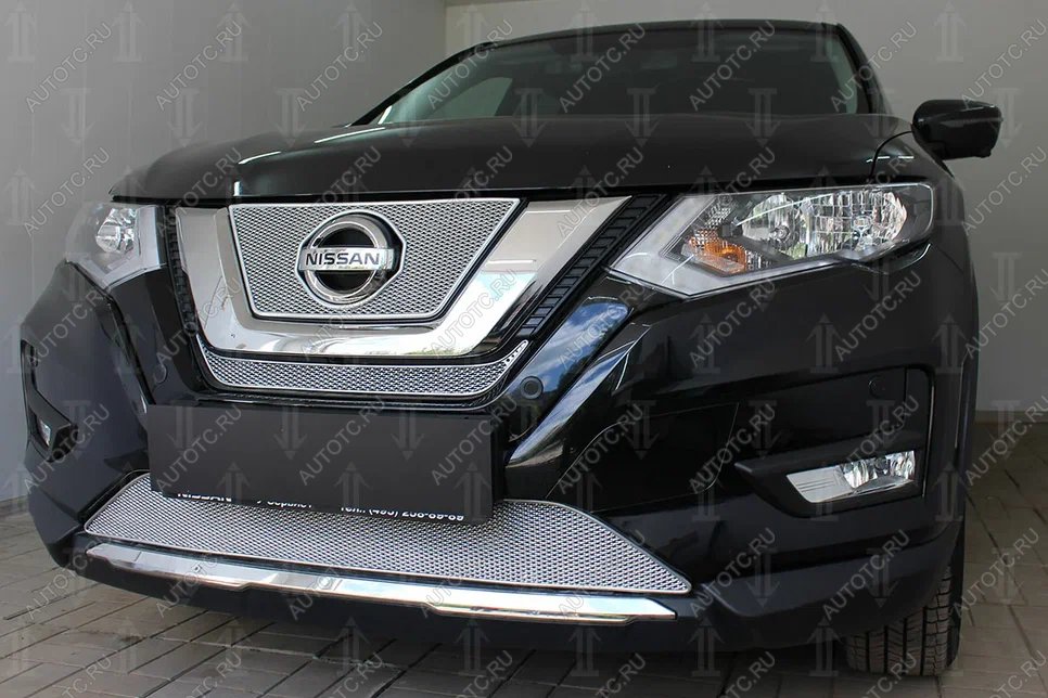 4 299 р. Защита радиатора (низ) Стрелка11 PREMIUM  Nissan X-trail  3 T32 (2017-2022) рестайлинг (хром)  с доставкой в г. Воронеж