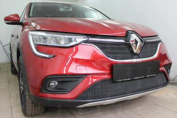 5 999 р.  Защита радиатора (верх, 2 части) Стрелка11 PREMIUM  Renault Arkana (2019-2025) (черная)  с доставкой в г. Воронеж. Увеличить фотографию 1