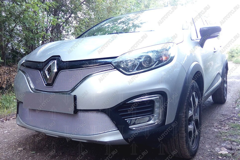 4 649 р. Защита радиатора (низ) Стрелка11 PREMIUM  Renault Kaptur (2016-2025) дорестайлинг, рестайлинг (хром)  с доставкой в г. Воронеж