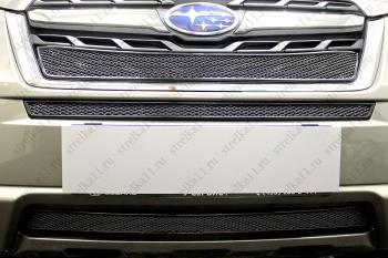 Защита радиатора(верх) Стрелка11 PREMIUM Subaru Forester  SJ (2016-2019) рестайлинг (черная)