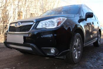 3 599 р. Защита радиатора (низ) Стрелка11 PREMIUM Subaru Forester SJ дорестайлинг (2012-2016) (хром)  с доставкой в г. Воронеж. Увеличить фотографию 2