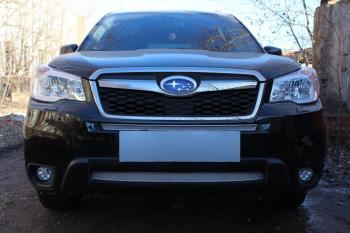 Защита радиатора (низ) Стрелка11 PREMIUM Subaru Forester SK/S14 дорестайлинг (2018-2021) (хром)