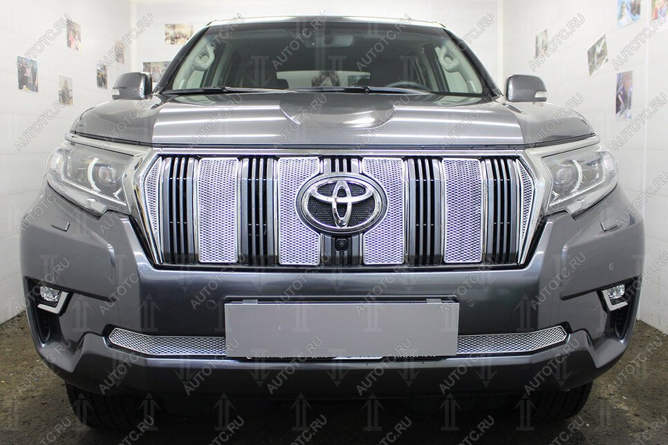 4 199 р. Защита радиатора (низ) Стрелка11 PREMIUM  Toyota Land Cruiser Prado  J150 (2017-2020) 2-ой рестайлинг (черная)  с доставкой в г. Воронеж