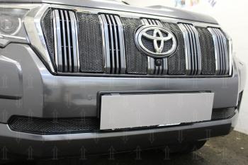 4 199 р. Защита радиатора (низ) Стрелка11 PREMIUM  Toyota Land Cruiser Prado  J150 (2017-2020) 2-ой рестайлинг (черная)  с доставкой в г. Воронеж. Увеличить фотографию 2