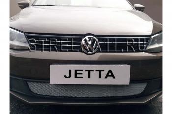 4 099 р. Защита радиатора Стрелка11 PREMIUM Volkswagen Jetta A6 седан дорестайлинг (2011-2015) (черная)  с доставкой в г. Воронеж. Увеличить фотографию 2