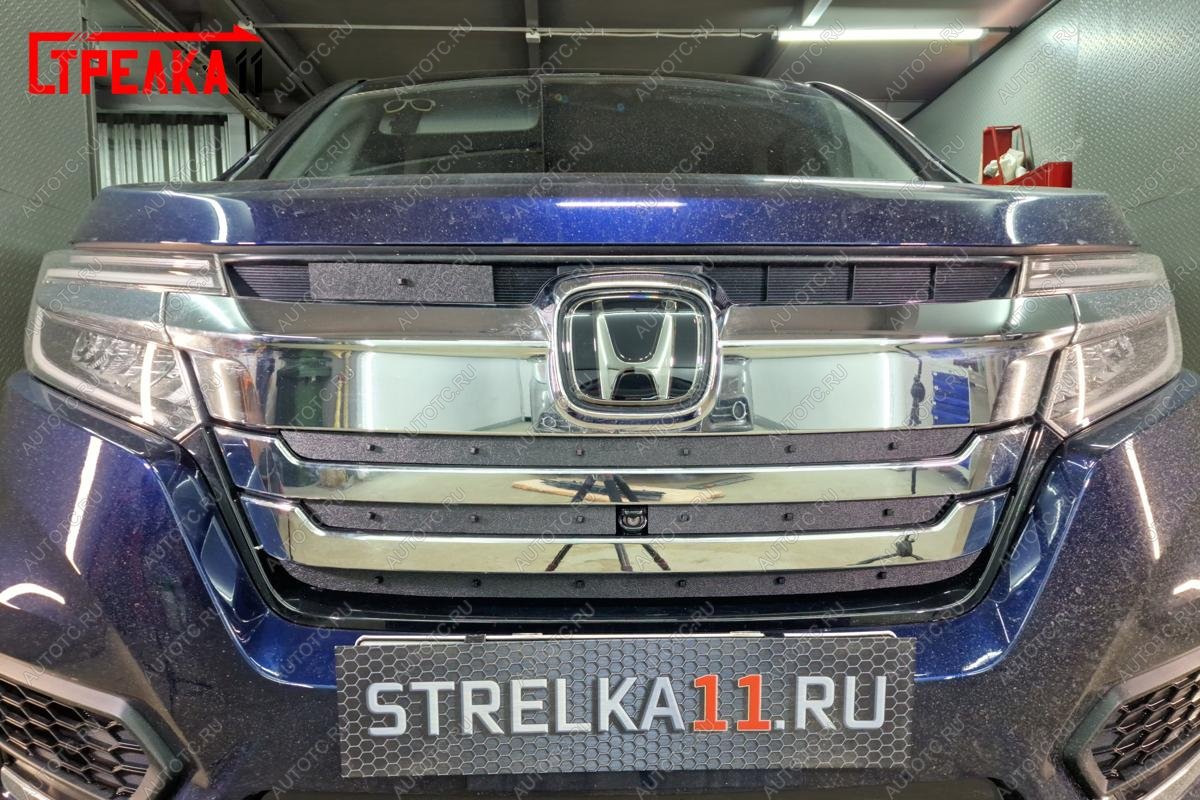 2 489 р. Зимняя защита на стяжке (верх 5 частей) Стрелка11 Honda Stepwgn Spada RP рестайлинг (2017-2021) (черная)  с доставкой в г. Воронеж