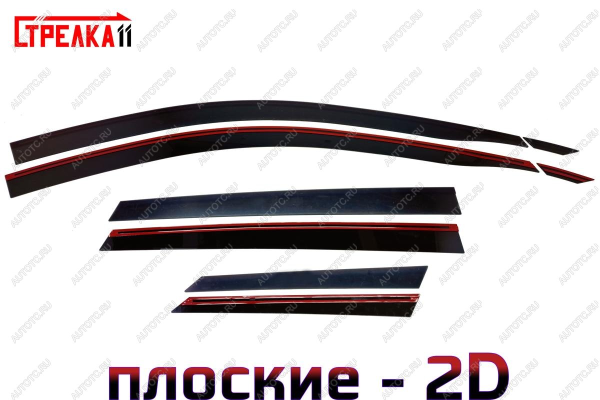 4 699 р. Дефлекторы окон 2D Стрелка11  Geely Coolray  SX11 (2023-2025) рестайлинг (черные)  с доставкой в г. Воронеж