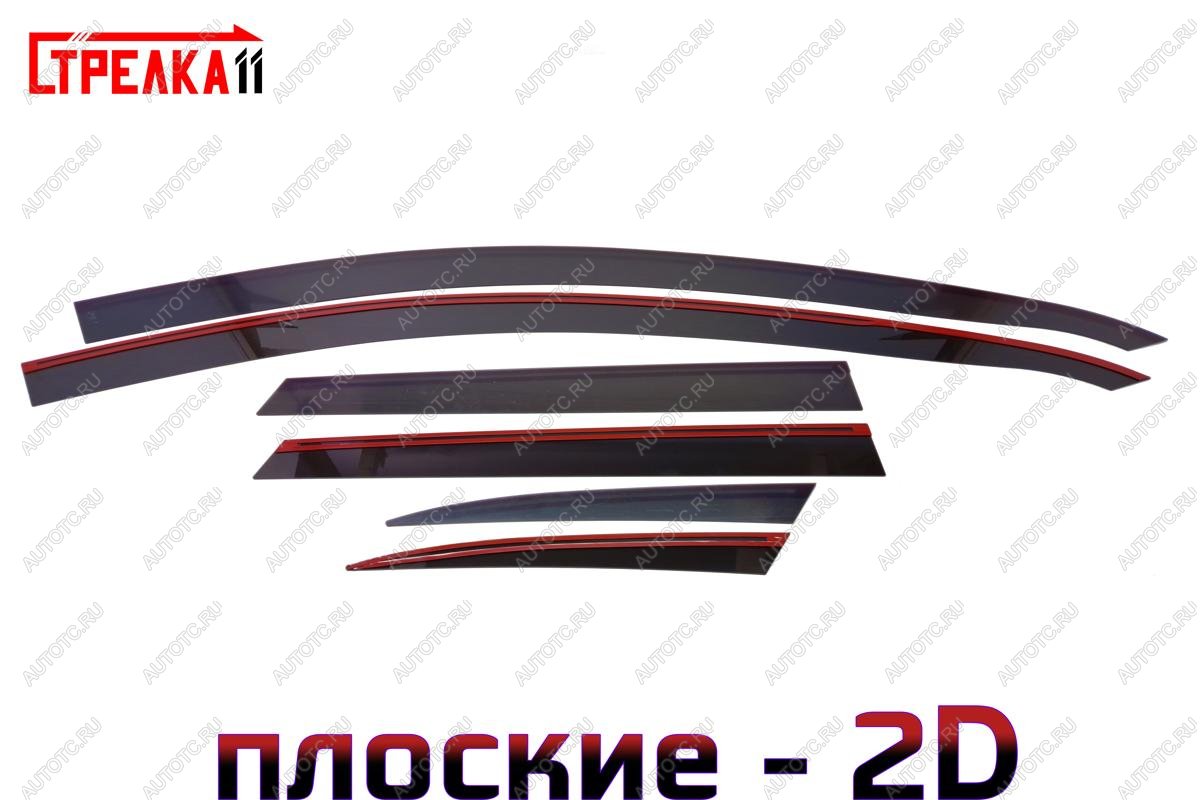 4 699 р. Дефлекторы окон 2D Стрелка11  KIA Ceed  3 CD (2018-2025) универсал (черные)  с доставкой в г. Воронеж