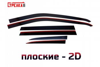 Дефлекторы окон 2D Стрелка11 Jeep Compass  MP (2016-2022) дорестайлинг (черные)
