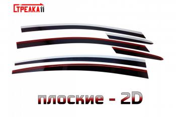 Дефлекторы окон 2D с хром накладками Стрелка11 KIA Cerato  3 YD (2013-2019) дорестайлинг седан, рестайлинг седан (черные)