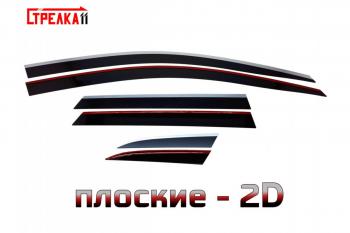 Дефлекторы окон 2D с хром накладками Стрелка11 Renault Kaptur (2016-2020) дорестайлинг (черные)