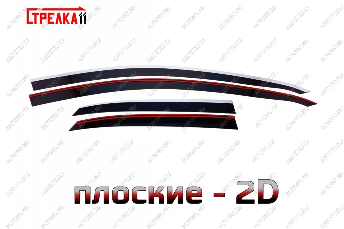 6 949 р. Дефлекторы окон 2D с хром накладками Стрелка11  KIA Ceed  3 CD (2018-2025) хэтчбэк (черные)  с доставкой в г. Воронеж