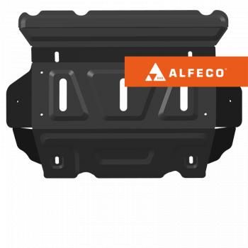 Защита радиатора (V-2,0 MT 4WD) ALFECO JAC T8 (2018-2023) Pickup Double Cab (алюминий)