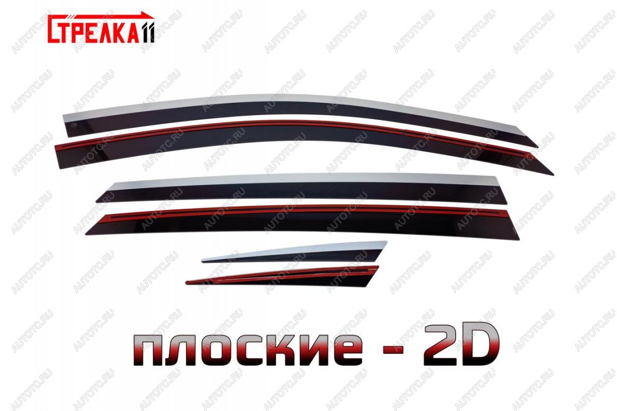 6 999 р. Дефлекторы окон 2D с хром накладками Стрелка11  Changan UNI-V (2021-2025) лифтбэк (черные)  с доставкой в г. Воронеж