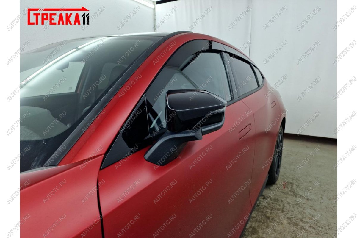 4 749 р. Дефлекторы окон 2D укороченный Стрелка11  Changan UNI-V (2021-2025) лифтбэк (черный)  с доставкой в г. Воронеж
