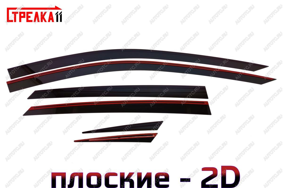 4 699 р. Дефлекторы окон 2D укороченный Стрелка11 Changan UNI-V лифтбэк (2021-2025) (черные)  с доставкой в г. Воронеж