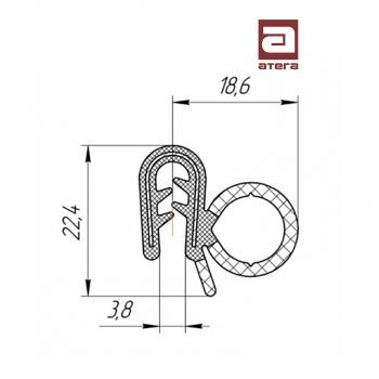 200 р. Уплотнитель проема задних и передних дверей (1 погонный метр, резиновый, армированный) АТЕГА Zeekr 001 рестайлинг (2023-2025)  с доставкой в г. Воронеж. Увеличить фотографию 3