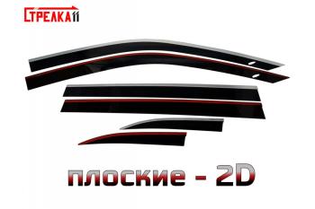 Дефлекторы окон 2D Стрелка11 Toyota Highlander  XU50 (2013-2020) дорестайлинг, рестайлинг (черные с хром накладками)