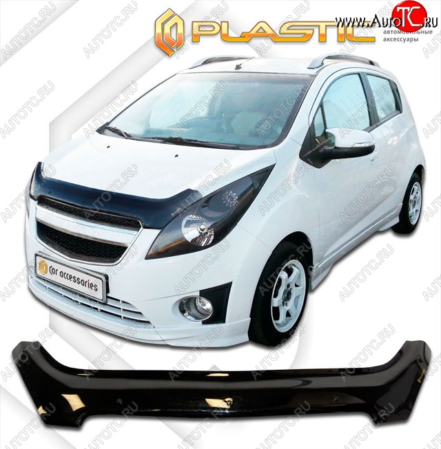 2 159 р. Дефлектор капота CA-Plastik  Ravon R2 (2016-2025) (Classic черный, Без надписи)  с доставкой в г. Воронеж
