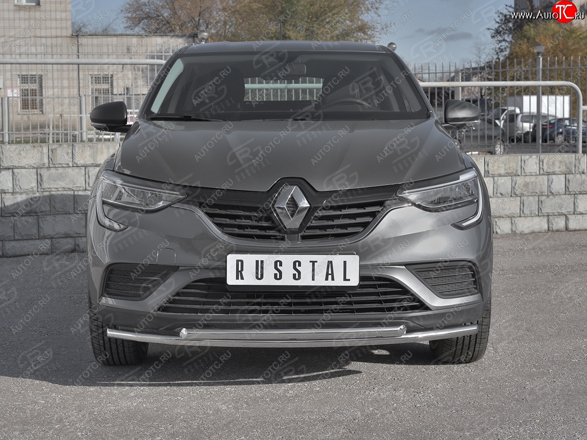 15 749 р. Защита переднего бампера (2 трубы Ø42 и 42 мм, нержавейка) SLITKOFF  Renault Arkana (2019-2025)  с доставкой в г. Воронеж