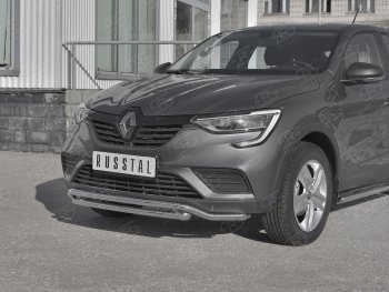 16 999 р. Защита переднего бампера (2 трубы Ø42 мм, нержавейка) SLITKOFF  Renault Arkana (2019-2025)  с доставкой в г. Воронеж. Увеличить фотографию 2