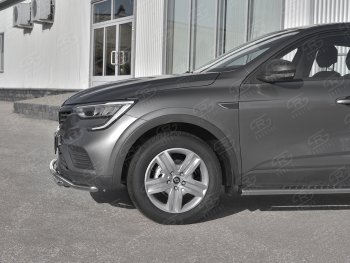 16 999 р. Защита переднего бампера (2 трубы Ø42 мм, нержавейка) SLITKOFF  Renault Arkana (2019-2025)  с доставкой в г. Воронеж. Увеличить фотографию 3