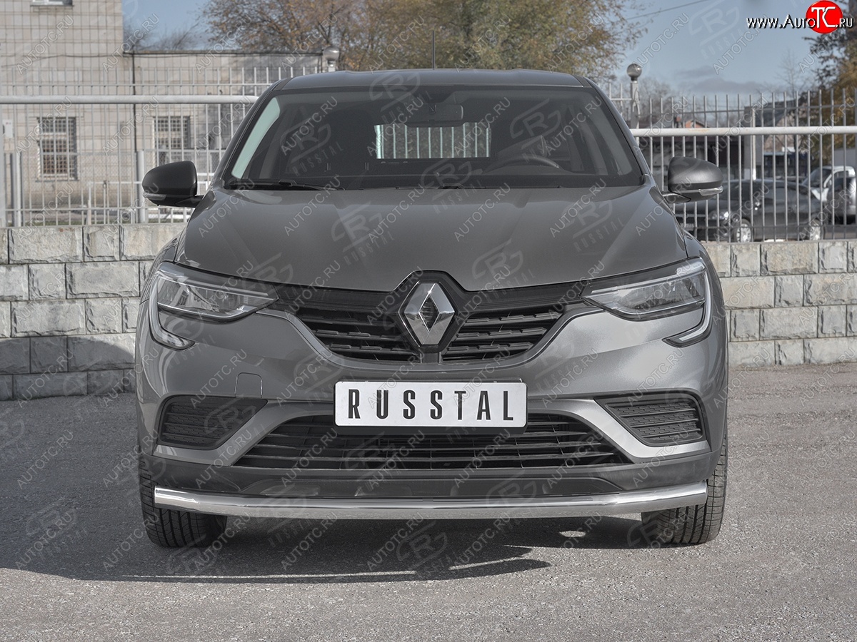 13 799 р. Защита переднего бампера (Ø 63 мм, нержавейка) SLITKOFF Renault Arkana (2019-2025)  с доставкой в г. Воронеж