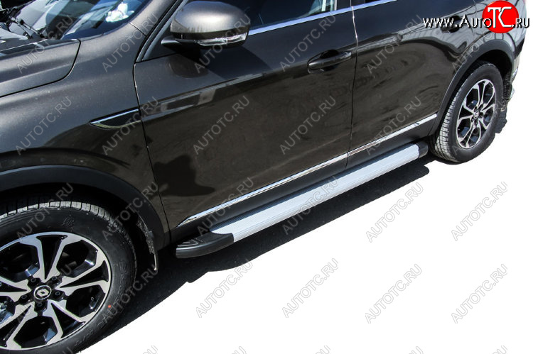 13 349 р. Пороги алюминиевые Slitkoff  Renault Arkana (2019-2025) (Optima Silver)  с доставкой в г. Воронеж