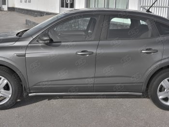 15 599 р. Защита порогов (Ø42 мм, нержавейка) SLITKOFF Renault Arkana (2019-2025) (Металлические торцы под 90°)  с доставкой в г. Воронеж. Увеличить фотографию 2