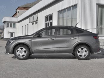 19 549 р. Защита порогов (Ø63 мм, нержавейка) SLITKOFF  Renault Arkana (2019-2025) (Металлические торцы под 90°)  с доставкой в г. Воронеж. Увеличить фотографию 2
