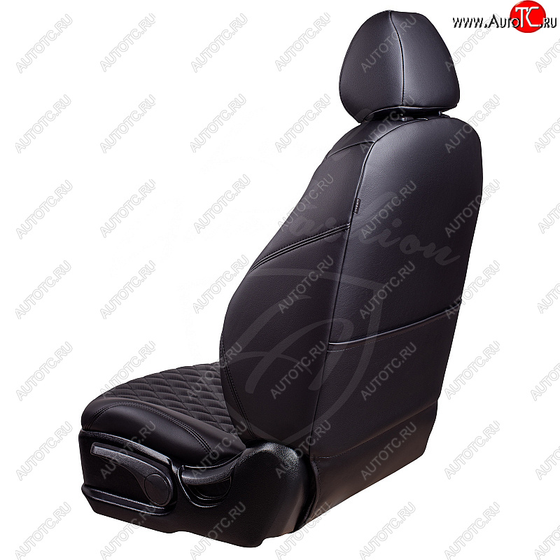 14 999 р. Чехлы для сидений Lord Autofashion Байрон (экокожа, 40/60 + подлокотник, 3 Г-образных подголовника)  Renault Arkana (2019-2025) (Черный, вставка черная, строчка черная)  с доставкой в г. Воронеж