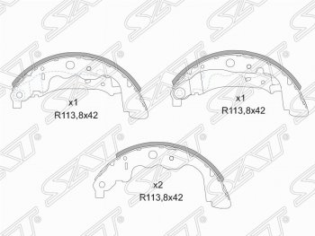 1 599 р. Колодки тормозные задние SAT Renault Clio BH98 дорестайлинг, хэтчбэк 5 дв. (2012-2016)  с доставкой в г. Воронеж. Увеличить фотографию 1