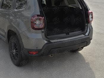 1 639 р. Защитная накладка заднего бампера Russtal Renault Duster HM рестайлинг (2021-2024) (нержавейка зеркальная)  с доставкой в г. Воронеж. Увеличить фотографию 2